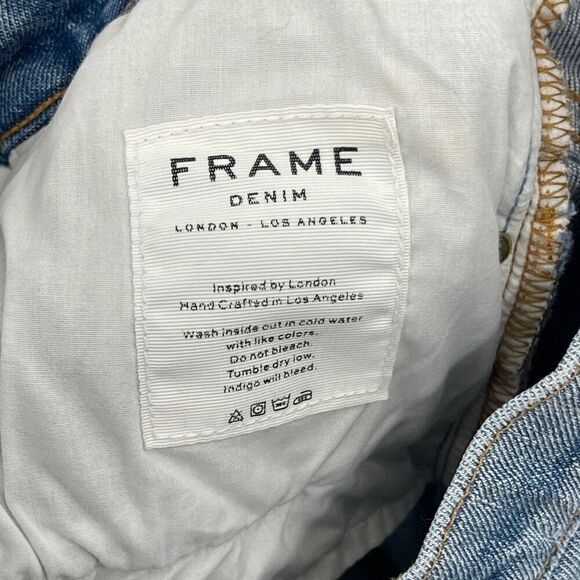 Frame Denim Arrington High Rise Le Nouveau Straight Distressed Jeans Size 25 - Picture 11 of 11